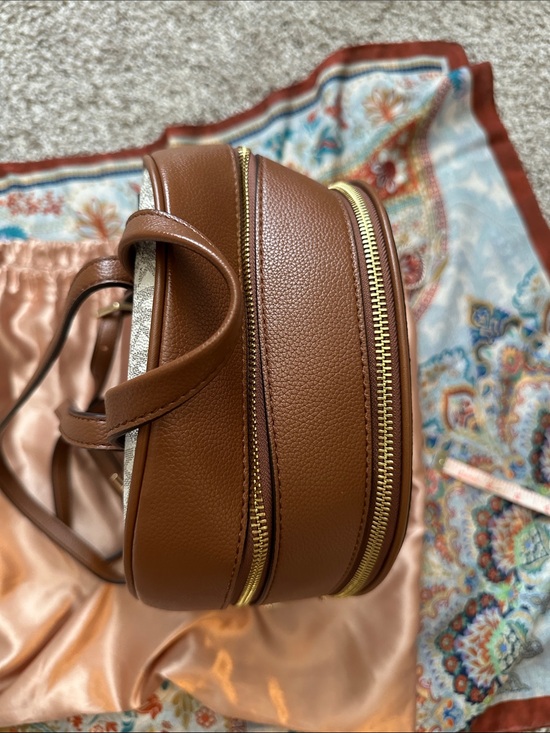 Michael Kors Beige & Brown MK Monogram Backpack main image 5